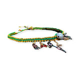 Joie DiGiovanni Green with Envy Lucky Charm Silk Rocker Choker