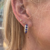 The Woods Lapis & diamond small hoop earrings (trunk show)