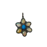 The Woods TS Opal Flower Pendant with Turquoise Center