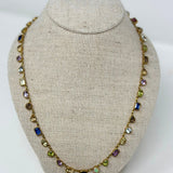The Woods Multi Gemstone set in Brass Necklace