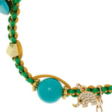 Joie DiGiovanni Green elephant turquoise silk rocker bracelet