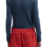 Tibi Skinlike Mercerized Wool Soft Sheer Polo