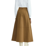 Lela Rose Leather Floral Embroidered Rustic Stretch Skirt