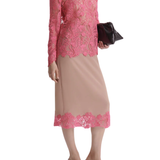 Scanlan Theodore Lace Trim Silk Skirt