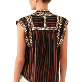 Alix of Bohemia Nehru Stripe Coin Top