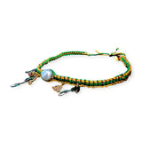 Joie DiGiovanni Green with Envy Lucky Charm Silk Rocker Choker