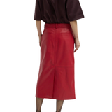 Tibi Leather Midi Trouser Skirt