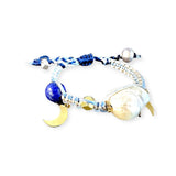 Joie DiGiovanni Blue Sky Angel Baroque Pearl Lapis Gold Rocker Silk Bracelet