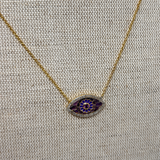 V510B The Woods Evil Eye Necklace in Purple