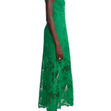 Lela Rose Lattice Guipure Lace Midi Dress