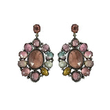 The Woods TS Large Pink Tourmaline and Diamond Pave Drop Earrings