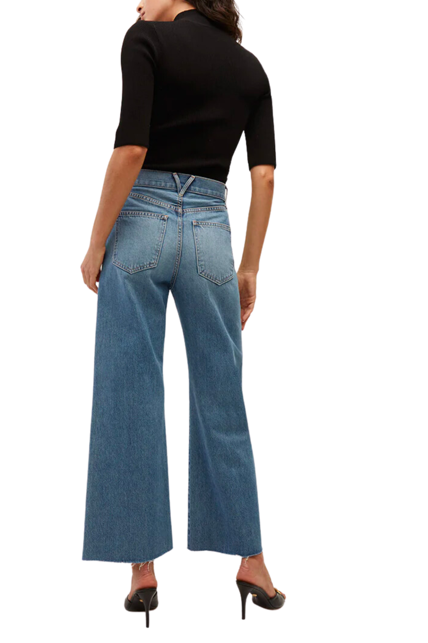 Veronica Beard Taylor Cropped High Rise Wide Jean