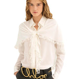 Chloe Knotted Heritage Cape Blouse