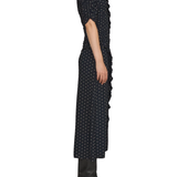Sea Jeanne Polka Dot Print Ruched Midi Dress