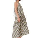 Ganni Shiny Check Jacquard Midi Dress