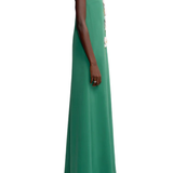 Lela Rose 3D Peony Embroidered Faille Gown