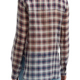 Tibi Silk Cotton Plaid Blouse with Removable Tie