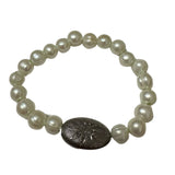 V11541 The Woods TS Pearl Beaded Bracelet with Silver and Diamond Bead