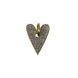 The Woods Small Pave Brass Heart Pendant