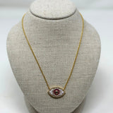 The Woods TS Evil Eye Pink Amethyst Pendant Necklace