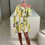 Bernadette Raquel Short Printed Linen Dress