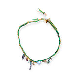 Joie DiGiovanni Green with Envy Lucky Charm Silk Rocker Choker