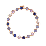 Irene Neuwirth Classic 7" Bracelet set with 5mm Rose Cut and Cabochon Lapis, Tanzanite and Rose of France