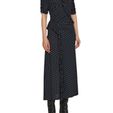 Sea Jeanne Polka Dot Print Ruched Midi Dress