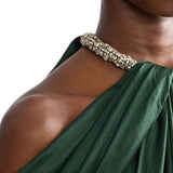 Erdem Saint Seersucker Draped Gown