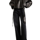 Brandon Maxwell Collins Cropped Leather Trench Coat