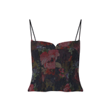 Lela Rose Floral Denim Bustier