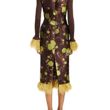 La DoubleJ Sleek Dress with Feathers