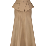 Lela Rose Melange Crepe Belted Skirt