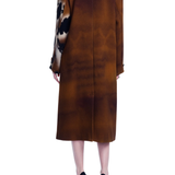 Lela Rose Floral Printed Wool Long Coat