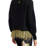 La DoubleJ High Kick Sweater with Feathers