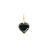 Jenna Blake Malachite Heart Charm with Diamond Frame (0.4 tcw diamonds)