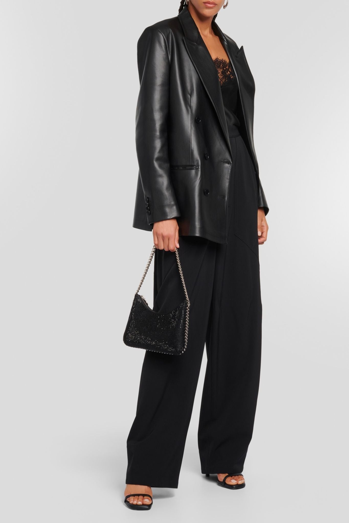 Stella McCartney Mini Zip Shoulder Crystal Bag