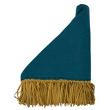 Bajra Tiny Basketweave Triangle Scarf w/ Fringe