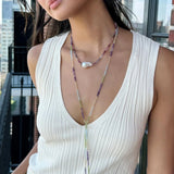 Joie DiGiovanni Classic Baroque Pearl Lariats: Water Ice Diamond Baroque Pearl Lariat