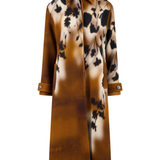 Lela Rose Floral Printed Wool Long Coat