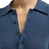 Tibi Skinlike Mercerized Wool Soft Sheer Polo