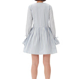 Ganni Stripe Cotton Mini Wrap Dress