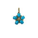 The Woods Turquoise and Pave Small Flower Pendant