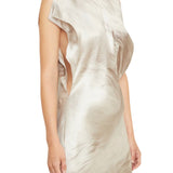 Brandon Maxwell Evie Sleeveless Midi Shift Dress w/ Neck Scarf