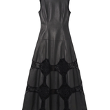 Ulla Johnson Ilana Sleeveless Crochet & Leather Dress
