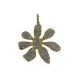 The Woods Pave Flower Brass Pendant