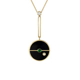 Retrouvai Signature Compass Pendant Lapis and Emerald