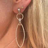 The Woods Silver and Diamond Oval Drop Earrings (trunk show)