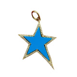 V11438 The Woods TS Blue Enamel Star Pendant with Diamond Pave