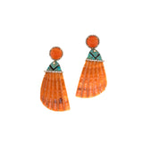 Silvia Furmanovich Triangular Orange Shell Earrings